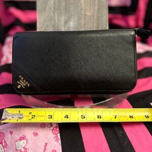 Authentic Black Prada Zippy Wallet